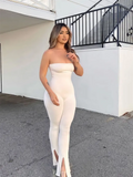 Summer Streetwear Backless Rompers Womens Jumpsuit 2023 White Black One Piece Outfits Green Sexy Bodycon Ladies Jumpsuit 425-0-Outfit