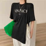 2021 New Summer Letter Print White Dress Korean Short Sleeve Female Dresses Vintage Sexy Hollow Out Robe