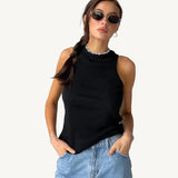 Tops Women Yellow Casual Vest Sleeveless Camis Shoulder Women's Tank Top Ribbed Knitted Tops Summer Woman Shirts Tank Top-Outfit
