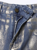 Women's Jeans High Waist Gilded Coated Loose Straight Wide Leg Cool Design Denim Pants 2024 Summer New Fashion 29L5443-Outfit