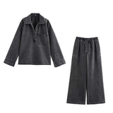 Street Fashion Straight Trousers Set Women's Spring Top Denim Casual