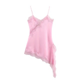 Homemade New Women's Clothing Series Lace Asymmetric Dress