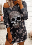 Casual Halloween Skull Printed Long Sleeve Casual