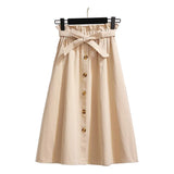 Skirts Fashion 2019 High Waist Skirt Women Spring Summer Midi Skirts Womens Elastic Waist A Line Ladies Skirts With