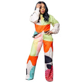 for Women 2021 Sweatsuits Two Piece Outfits Loose Sweatshirts Flared Pants Spring Fall Clothes Wholesale