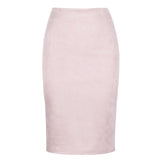 colors 2018 Women Skirt Winter Solid Suede Work Wear Package Hip Pencil Midi Skirt Autumn Winter Bodycon