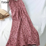 Dress Women Print Floral Spaghetti Strap Elastic Corduroy Sweet Students Beach Dresses High Street Style Simple
