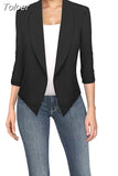 Big Size Slim Women Blazers Fashion 2023 Spring Jacket Female Work Office Solid Pocket Notched Blazer Feminino Coat