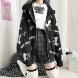Zip Up Gothic Hoodie Women 2021 Fashion Goth Clothes Long Sleeve Kill Autumn Winter Kawaii Star Sweatshirt Cute Hoodies
