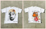 Men's T-Shirts Retro Portraits Print Short-Sleeved T-Shirts Y2k Gothic Harajuku Hip-Hop Couple Relaxed-Outfit
