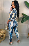 Classic Print Blouse and Pants