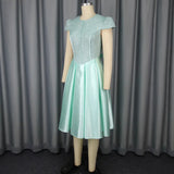 New Round-Neck Rose-Tieed Bridesmaid Dress Bow Tie Elegant Party Dress Dress