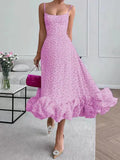 Fashion Sling Belt Three-Dimensional Flower A Skirt Hot New
