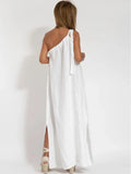 Fashion Oblique Shoulder Asymmetrical Open