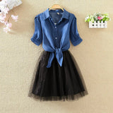Women Dresses Summer 2022 New Korean Fashion Short Sleeve Shirt White Oversized Clothes Midi Casual Mesh Tulle Pink Plus