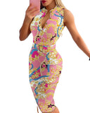 Independent Station Popular Style Sexy Fashion Button Dress Dress With Belt-Outfit
