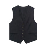 Vest 99293210 Blended High Waist Casual Shorts 9929221 Suit-Outfit