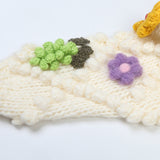 3D Flower Ball Hand Made Crochet White Cardigan Lazy CHIC Woman Full sleeve Knitted Sweater Loose Short Knitwear Jumper-Outfit