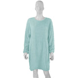 Autumn / Winter Ebaywish Fashionable Women's Dress With Long Sleeves, Round Neck And Loose Plush Dress-Outfit