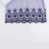 Spring Style Hollowed-Out Embroidered Striped Shirt 3211994-Outfit