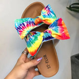 Sandals Women Summer Bow Flat Shoes Ladies Beach Slipper Outdoor Fashion Slides for Ladies Casual Flip