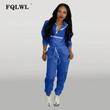 2 Piece Set Women Pink Outfits Zipper Long Sleeve Two Piece Set Crop Top and Pants Suit Tracksuit Women Matching Sets