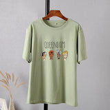 Gothic Character Printed T Shirt Women Harajuku Soft Summer Cotton Tshirt Korean Loose Tees Ins Casual Female