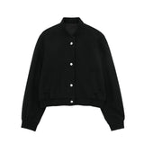 New Soft Solid Color Loose Pilot Jacket 3046272-Outfit