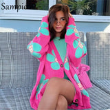 Loose Oversized Cardigans Women Winter Knitted Casual Y2K Sweater Long Sleeve Floral Cardigans 2021 Korean Fashion