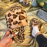 Women Furry Slippers Ladies Shoes Cute Plush Fox Hair Fluffy Sandals Indoor home Fur Slippers Winter Warm Slippers
