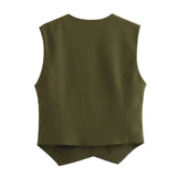 New Two-Color Oblique Cardigan Asymmetrical Fashion Vest-Outfit