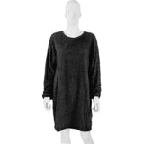 Autumn / Winter Ebaywish Fashionable Women's Dress With Long Sleeves, Round Neck And Loose Plush Dress-Outfit