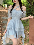 Sexy Sweet Dress Women Summer Bandage Party Mini Dresses Casual Beach High Waist Korean Fashion Dress Female 2022