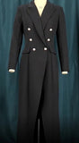 Solid Belt Dress Women Spring Autumn Notched Long Sleeve Office Ladies Blazer Dress Female Long A-Line Black Dress-Outfit