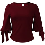 Women's Clothing 2025 Spring New Fashion Temperament Solid Color Strap Bubble Sleeve Top
