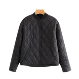 Women Fashion Single Breasted Loose Padded Jacket Coat Vintage Long Sleeve Pockets Female Outerwear Chic