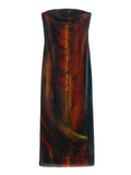 And Winter New Style Printed Silk Mesh Slim And Breast Style Long Dress-Outfit