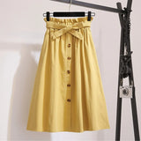 Skirts Fashion 2019 High Waist Skirt Women Spring Summer Midi Skirts Womens Elastic Waist A Line Ladies Skirts With