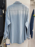 Women's Denim Shirt Loose Double Pockets Colorful Crystal Beading Single Breasted Blouse 2024 Summer New Fashion 29L1839-Outfit