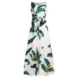 Printed Bouquet Waist Sleeveless Dress plus size clothing for women vestido de mujer boho