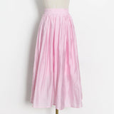 Elegant Pink Minimalist Women's Long Skirts Korean Fashion Solid High-waisted Skirt For Women 2022 Summer Style