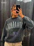 Autumn Letters Eagle Cotton Long Sleeve Women Sweatshirt O-Neck Casual Female Sweatshirt Pullovers Women's Clothes Tops-Outfit