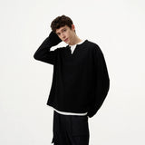 Wears Two Long-Sleeved T-Shirts For Men And Women Loosely Lazy Wind Oversize Design Sense Simple