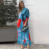 Autumn And Winter Women's New Fashion Casual Printing Loose Shirt Dress