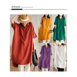 And Art Simple White Linen Shirt Women's Long 2025 Summer Thin Loose Middle-Sleeved Doll Collar