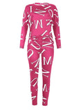 Letter Print Casual Shirt and Pants 2pc