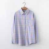 Style Plaid Shirts Women 2021 New Loose Design Blouse Lady Long Sleeve Blouses Cotton Casual Shirt Women Tops