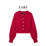 Homemade New Women's Classic Heart-Shaped Button Knitted Coat