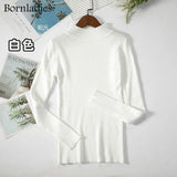 Autumn Winter Basic Turtleneck Knitting Bottoming Warm Sweaters 2022 Women's Pullovers Solid Minimalist Cheap