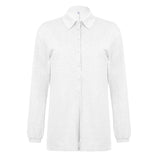 Personality Buckle POLO Collar Loose Lazy Simple Long Sleeves Jump Thin